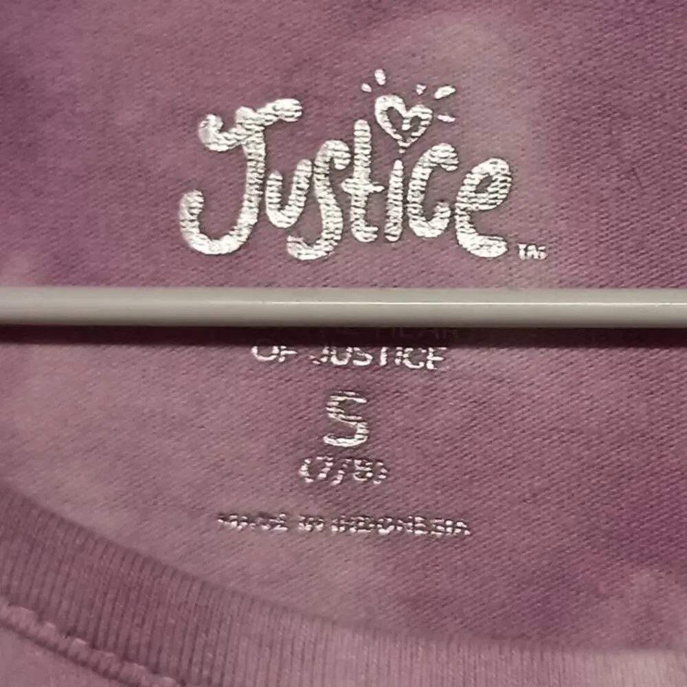 Justice Girls Tie Dye Dress Size S 7/8 Long Sleeve Crochet Lace Skater